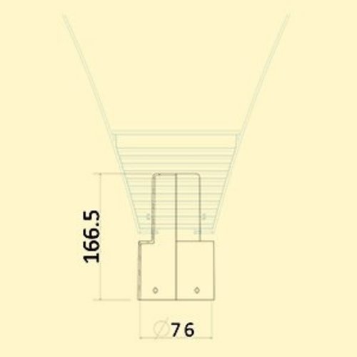 Olest Aluminium verloopstuk 76-60mm incl. inbusbouten in RAL 7016 (voor lichtere armaturen)