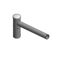 Enkele verzinkte uithouder 750mm, voor mast 60/76mm, lengte uithouder 750mm, topmaat 60 mm