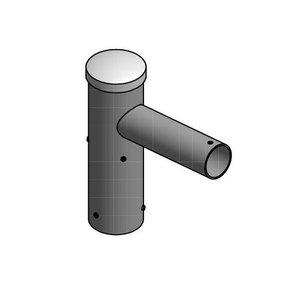 Olest Enkele aluminium uithouder 150mm, voor mast 60mm, lengte uithouder 150mm, topmaat 60 mm