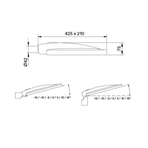 Olest-Novatilu Elium Mini 10W LED straatverlichting, 1420 lumen