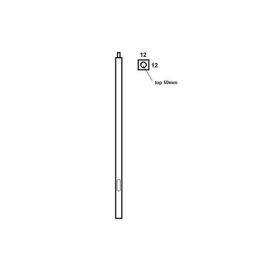 Olest  verzinkte stalen vierkanten 12x12 cm lantaarnpaal-lichtmast, lengte 3,5m, topmaat 60mm