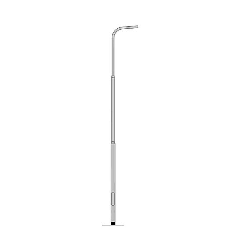Olest Aluminium cilindrische verjong lantaarnpaal-lichtmast met enkele uithouder, lichtpunt hoogte 6,0m, topmaat 60mm