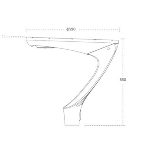 Olest All-in-one Ovnio LED Solar paaltop straatverlichting, 18W/14,4W/10,8W/7,2W, 2200K/3000K met bewegingssensor ON/DIM