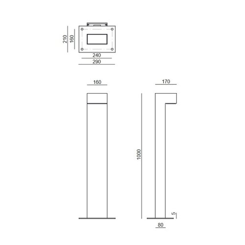 Olest-Novatilu Tomsk mini lantaarn 1m, 12W, 1428 lumen Olest-Novatilu Tomsk mini lantaarn 1m, 12W, 1428 lumen