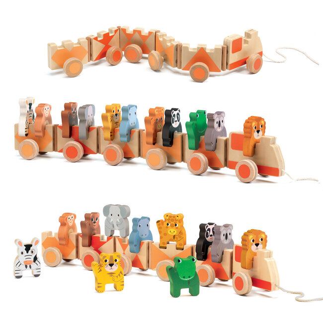 Djeco stapeltrein Trainimo Jungle dj06318