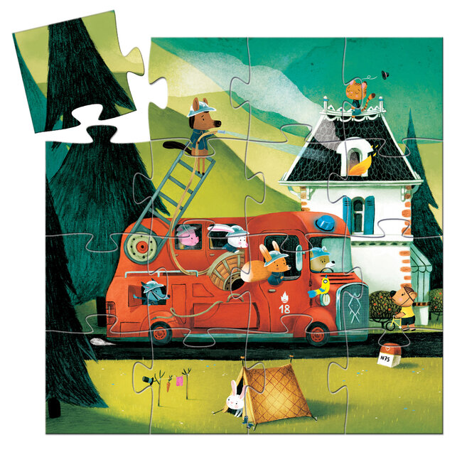 Djeco puzzel The fire truck - 16pcs