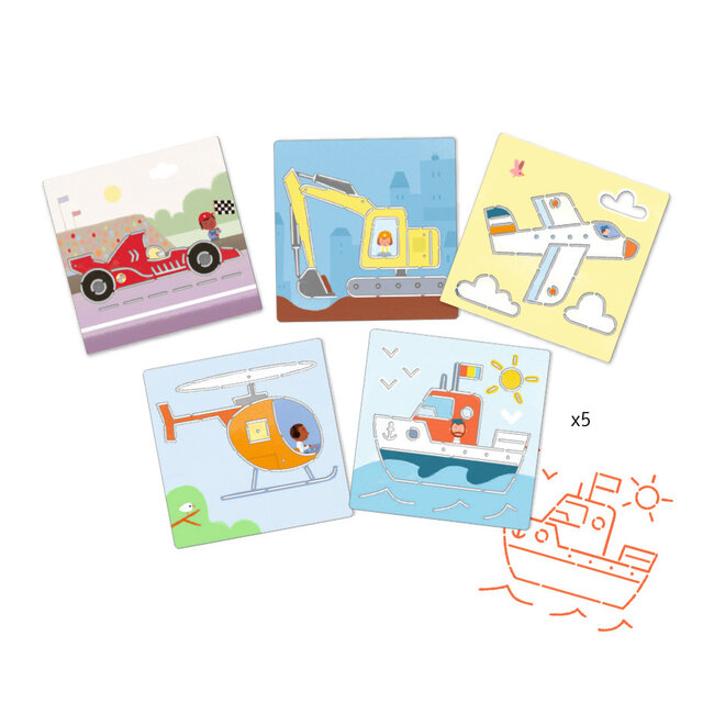 Djeco sjablonen transport dj08819