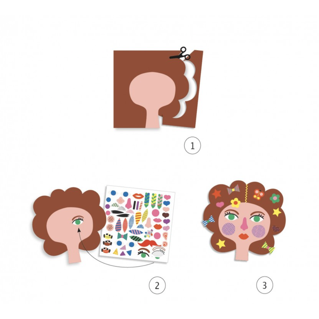 Djeco Creëer met stickers Kappers dj09045