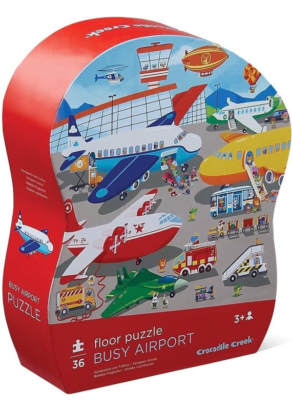 Crocodile Creek Shaped Puzzel Busy Airport 36pc