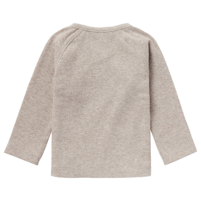Noppies overslagshirt rib Nanyuki taupe mel