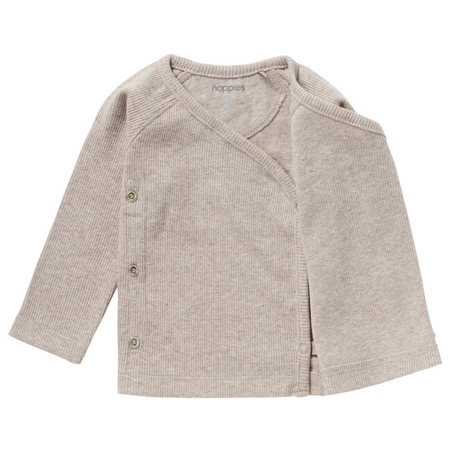 Noppies overslagshirt rib Nanyuki taupe mel