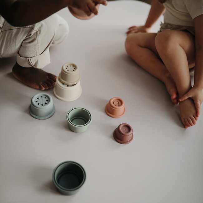 Mushie stacking cups Pastel