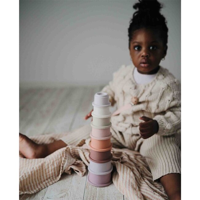 Mushie stacking cups Pastel