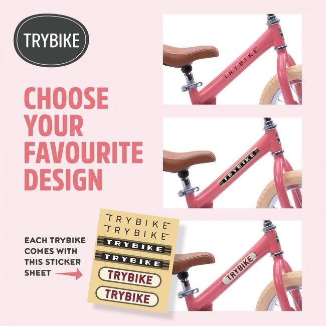 Trybike Steel Tweewieler - Vintage Pink