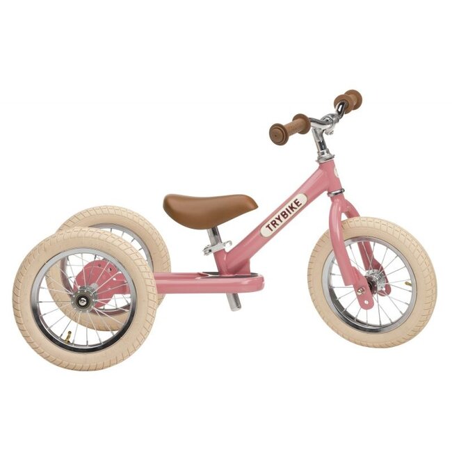 Trybike steel 2 in 1 loopfiets Vintage pink