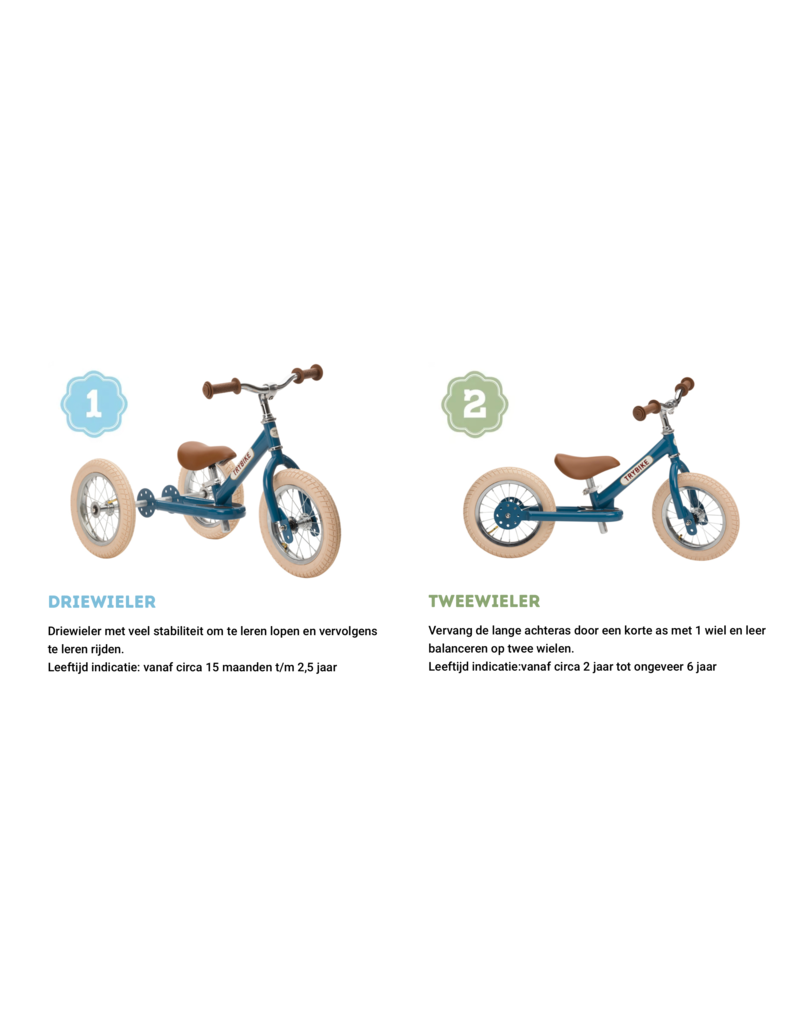 Trybike steel 2 in 1 loopfiets Grey - Met Muisjes