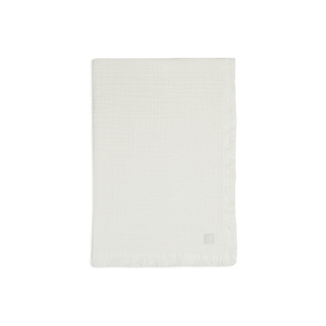 Jollein muslin fringe wieg deken 75x100 Ivory