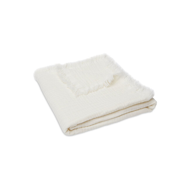 Jollein muslin fringe wieg deken 75x100 Ivory