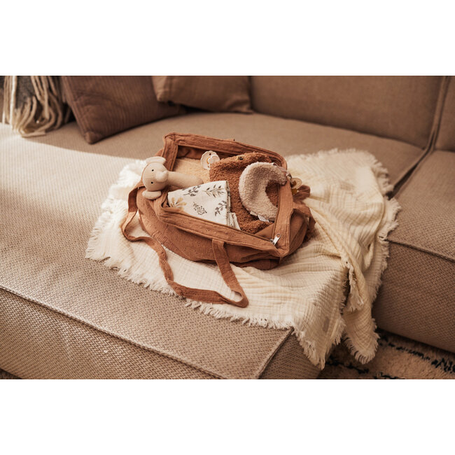 Jollein muslin fringe wieg deken 75x100 Ivory