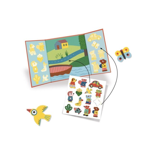 Djeco Herbruikbare stickers dieren