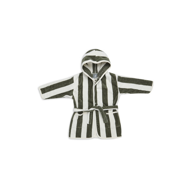 Jollein Jollein badjas 1-2 jaar Stripe Terry Leaf Green gots