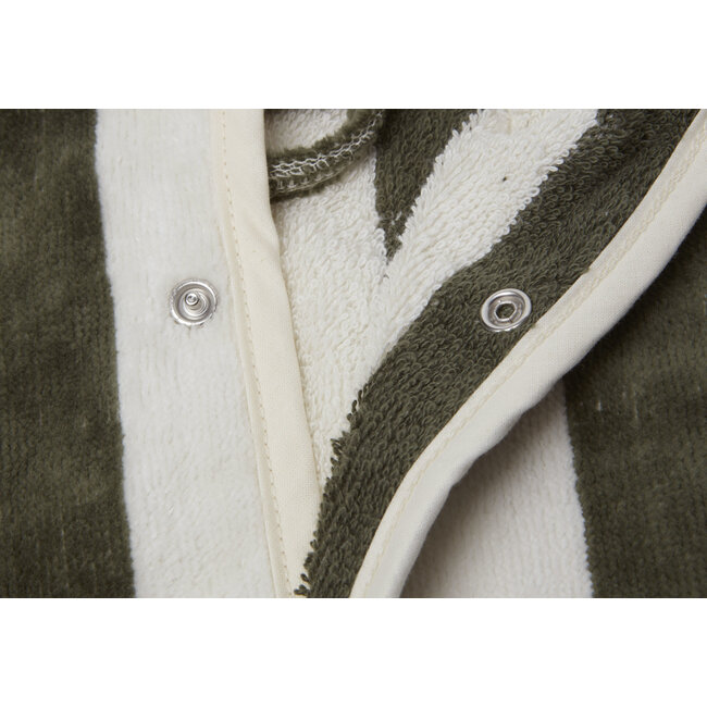 Jollein badjas 1-2 jaar Stripe Terry Leaf Green gots