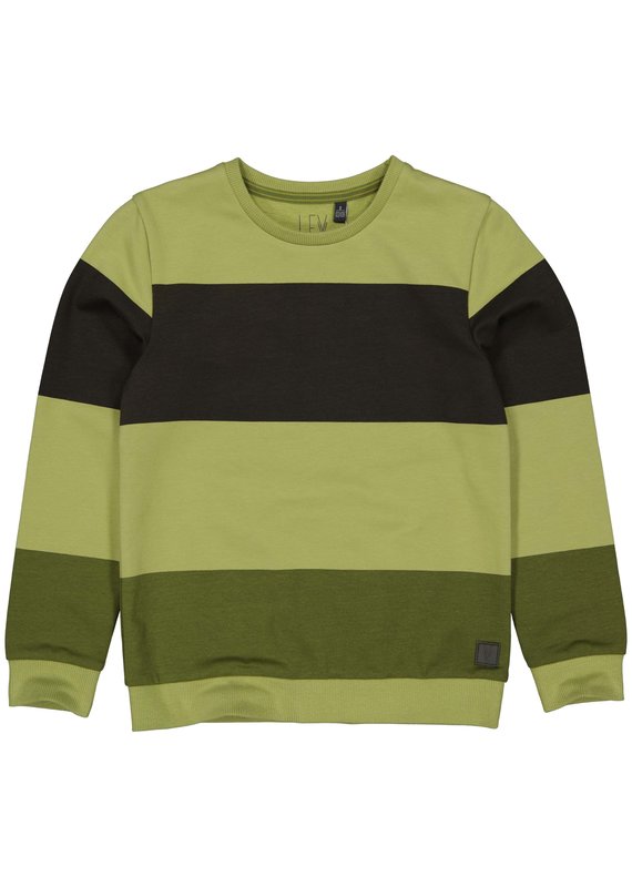 Levv Levv sweater Alwin aop olive light stripe