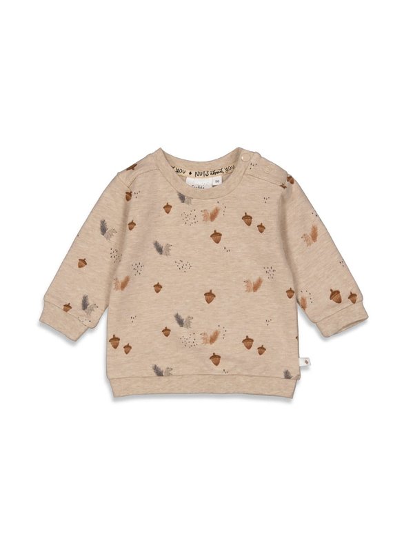 Feetje Feetje sweater Nuts About You taupe melange