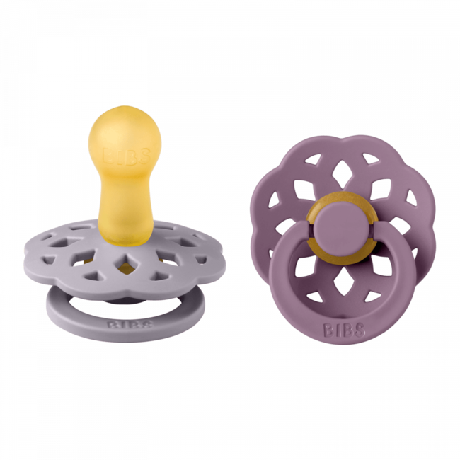 Bibs Bibs speen boheme latex 2 pack maat 1 Fossil grey / Mauve