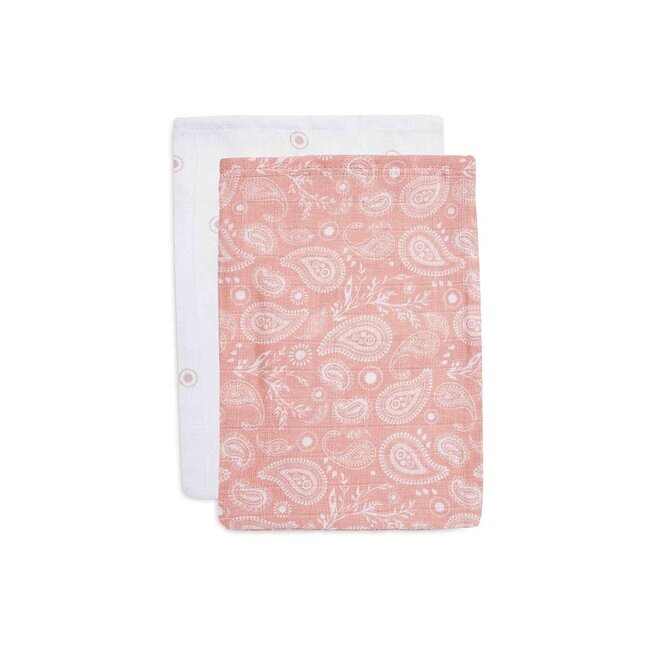 Jollein washand hydrofiel Paisley & halo rosewood (2pck)