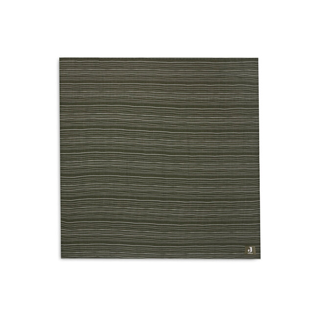 Jollein Hydrofiel 115x115cm 1pcs Stripe leaf green