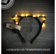 IBIZA Cats diadeem black cat warm white light