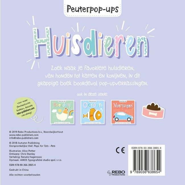 Kartonboek Huisdieren pop-up 1+