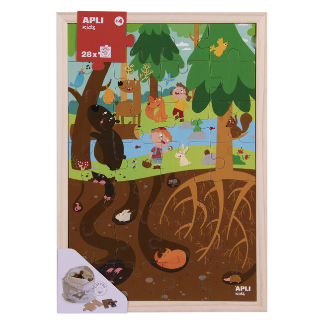 Apli Bos Houten puzzel 28-delig