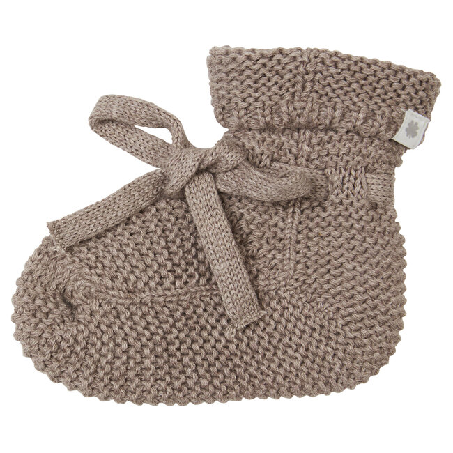 Noppies slofjes knit Nelson taupe melange one size