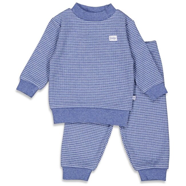 Feetje pyjama wafel blue melange