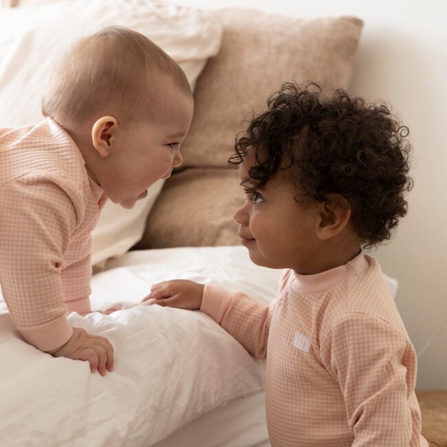 Feetje pyjama wafel oud roze