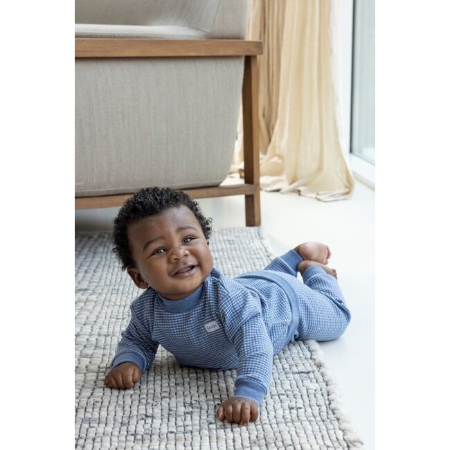 Feetje pyjama wafel blue melange