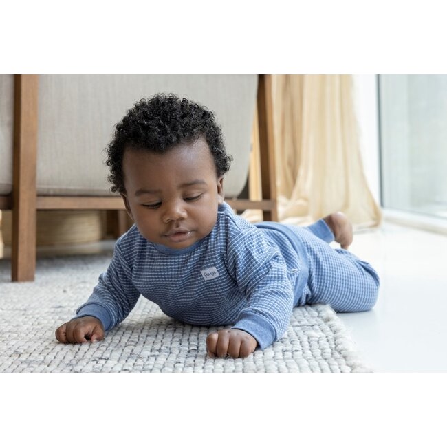 Feetje pyjama wafel blue melange