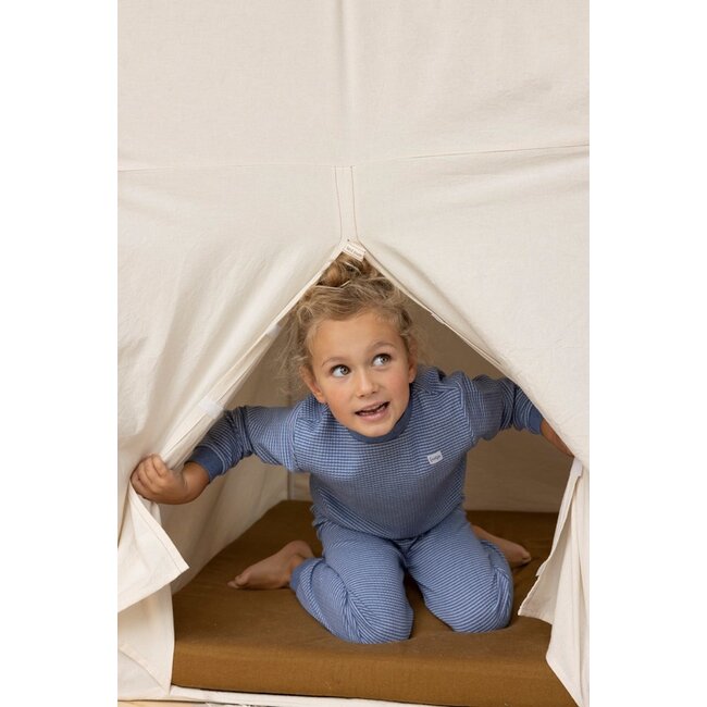 Feetje pyjama wafel blue melange