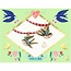 dj00011 duo jewels bird ribbons