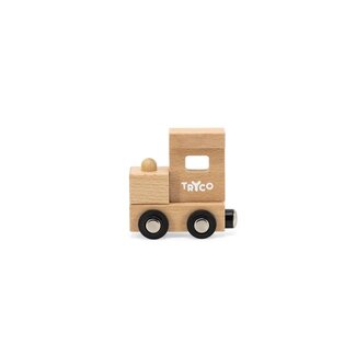 Tryco Tryco Lettertrein naturel  "locomotief"