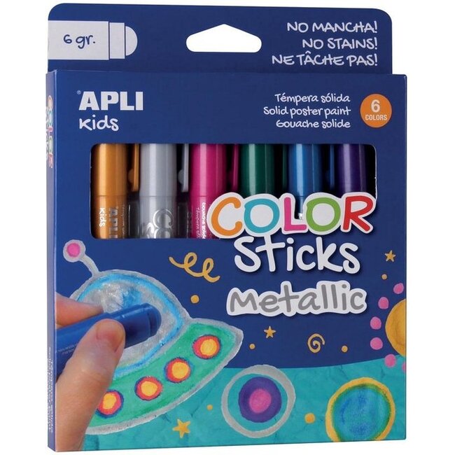 Apli - Color stick metallic 6 kleuren