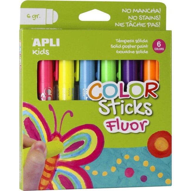 Apli - Color stick fluor 6 kleuren