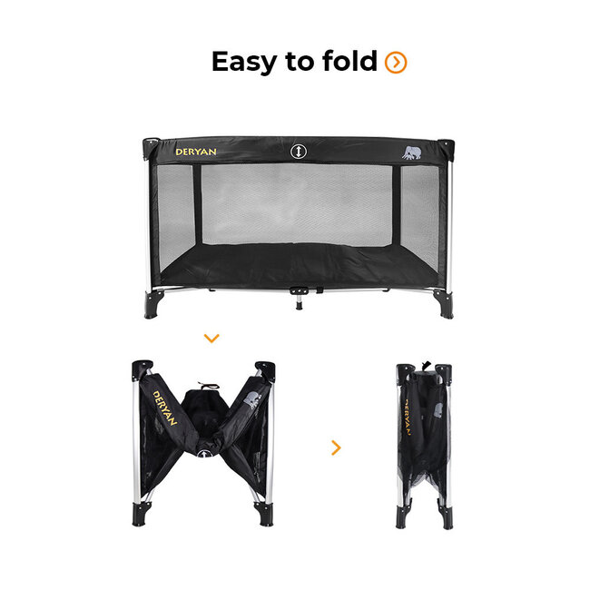 Deryan campingbed Believer premium zwart