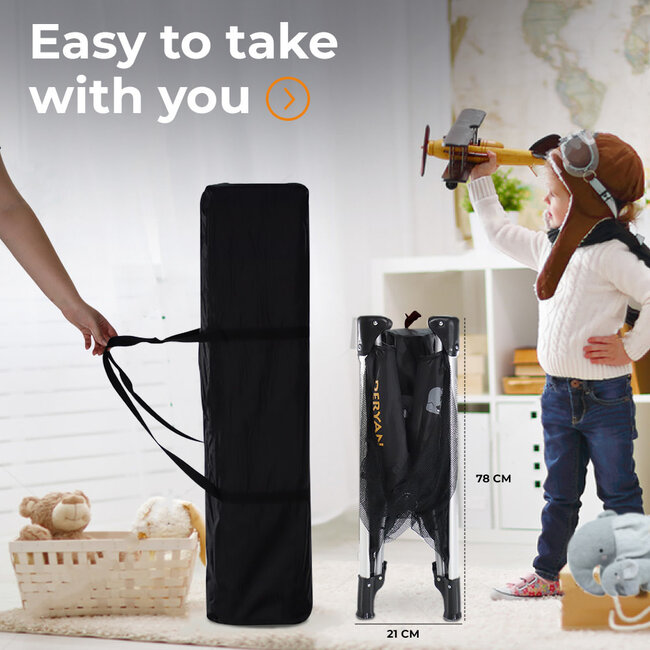 Deryan campingbed Believer premium zwart