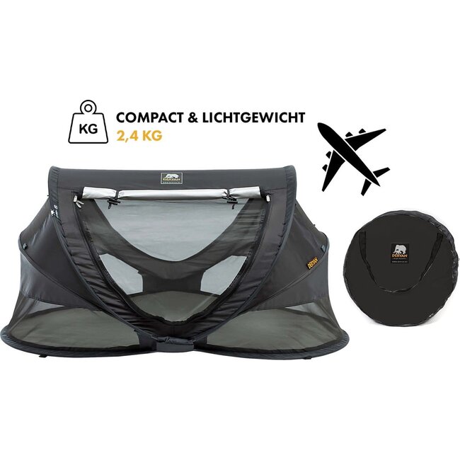 Deryan Peuter Luxe travelcot black incl. 3D welcool matras