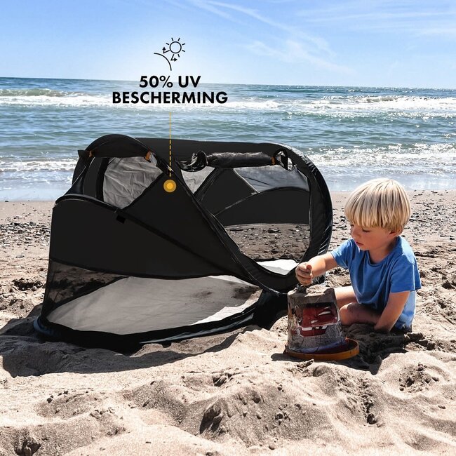 Deryan Peuter Luxe travelcot black incl. 3D welcool matras