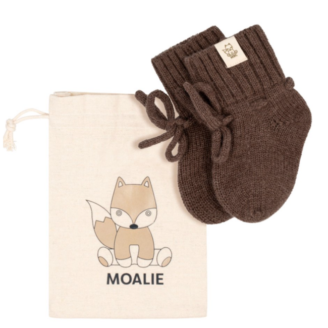Moalie Moalie merino slofje mokka 0 - 12 mnd