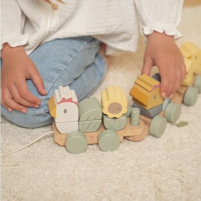 Little Dutch blokkentrein kip Little Farm FSC